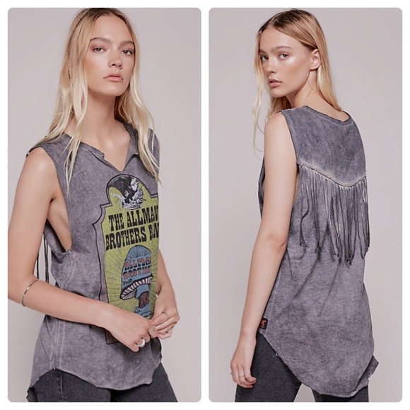 Free People x Trunk LTD Rock The Allman Brothers Band Fringe Festival Tank - Picture 1 of 7